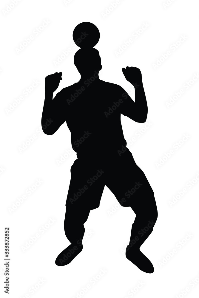 Soccer player silhouette vector on white