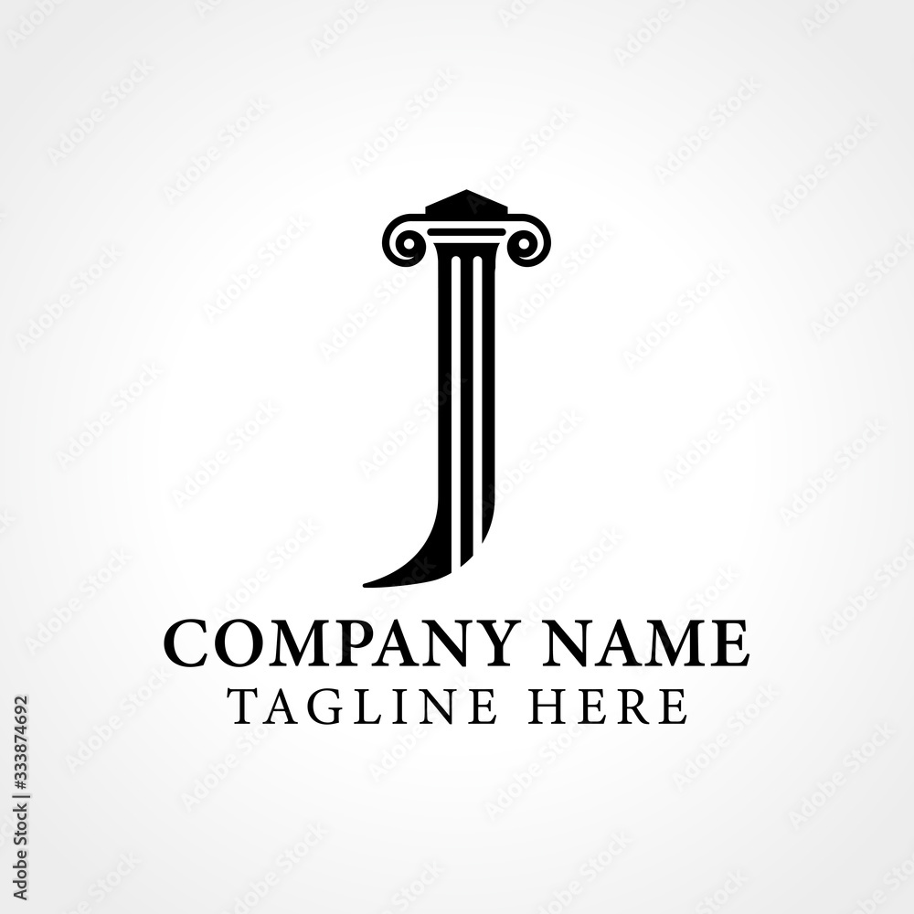Attorney & Law Letter J Logo With Creative Modern Vector Template. Law Business Letter J Logo Design