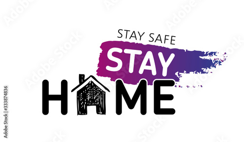 Stay home stay safe doodle illustration. Quarantine. Pandemic coronavirus.