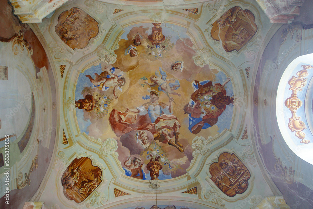 Saint George, fresco in Chapel of Saint George in Purga Lepoglavska, Croatia