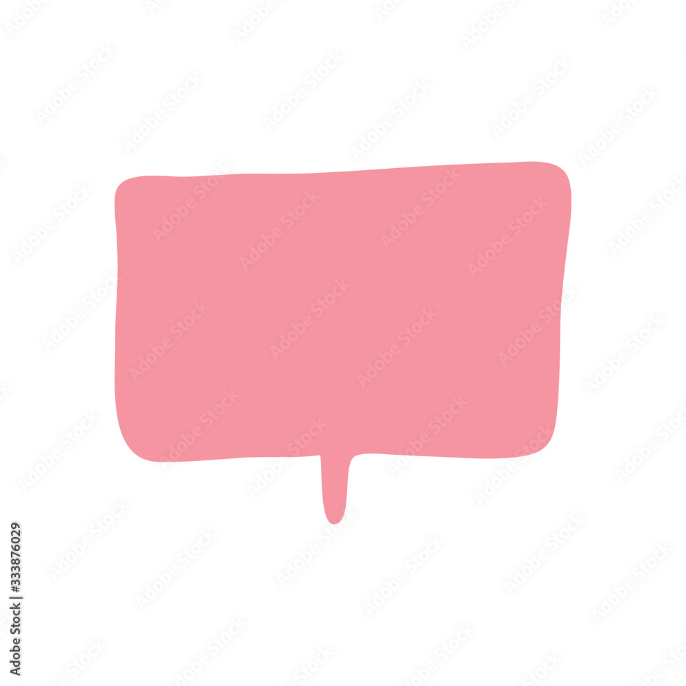 Hand drawn pink speech bubble isolated on white background. Vector illustration. Hand drawn pink speech bubble isolated on white background. Vector illustration.