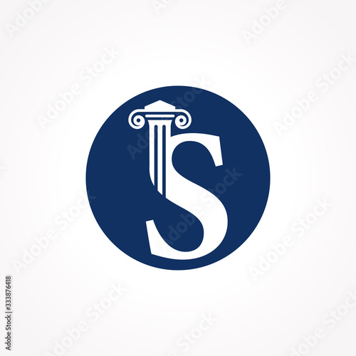 Attorney & Law Letter S Logo With Creative Modern Circle Vector Template. Law Business Letter S Logo Design