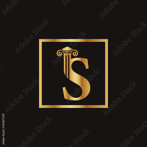 Attorney & Law Letter S Logo With Creative Modern Rectangular Vector Template. Law Business Letter S Logo Design
