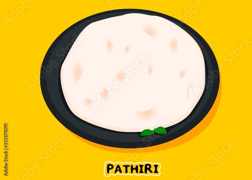 Pathiri Roti indian Chapati or Bread Vector