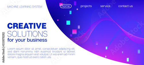 Falling Particles Distressed Purple Vector. Data Stream Minimal Banner. 
