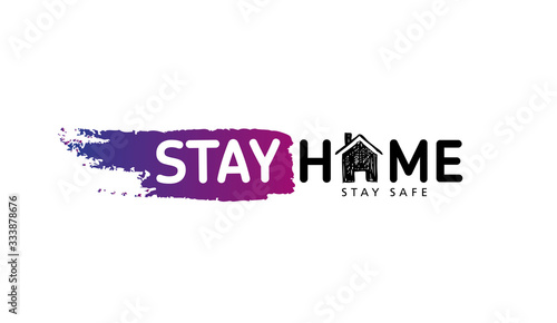 Stay home stay safe doodle illustration. Quarantine. Pandemic coronavirus.