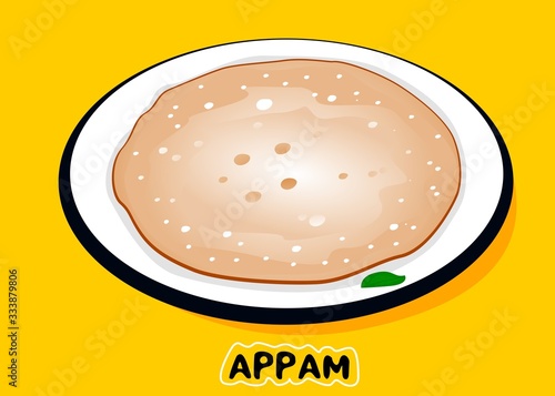 Appam Roti indian Chapati or Bread Vector