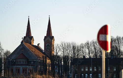 24-03-2020 Riga, Latvia View on the complete building of Riga Church. photo