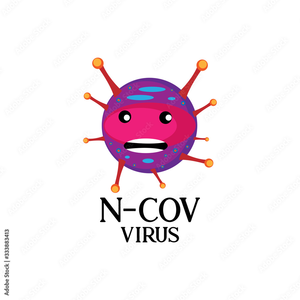 Obraz premium Coronavirus 2019-nCoV. Corona virus icon. Black on white background isolated. China pathogen respiratory infection (asian flu outbreak). influenza pandemic. virion of Corona-virus. Vector
