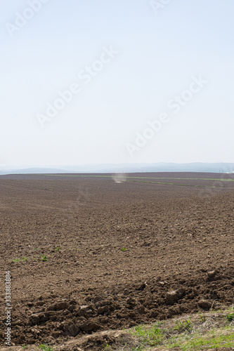 plowed fields. arable land for wheat. agricultural fields