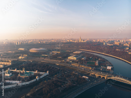 Luzhniki and Moscow State University aerial view. © Andrey