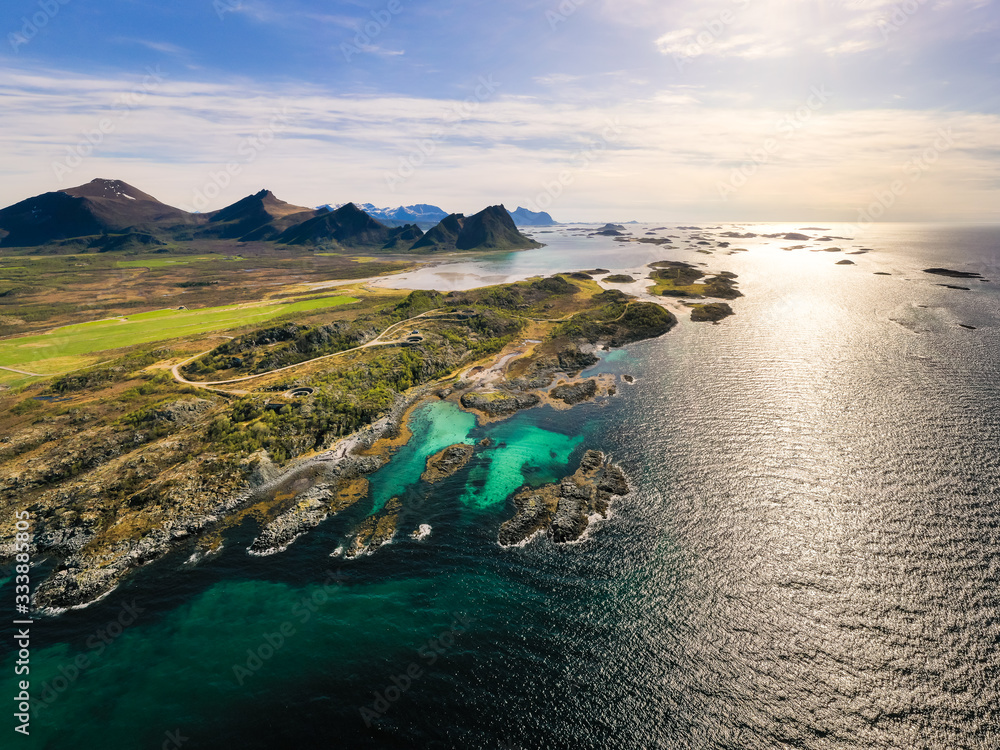 Küstenbatterie Dietl in Norwegen Luftaufnahme