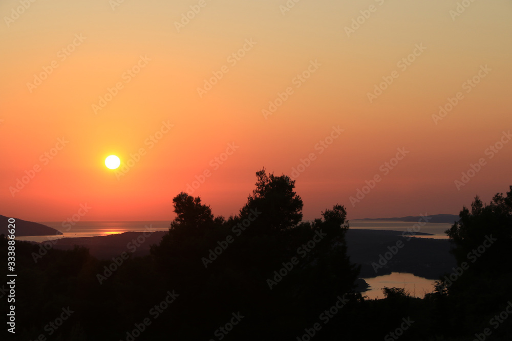 Obraz premium Sunset on Hvar Island, Croatia