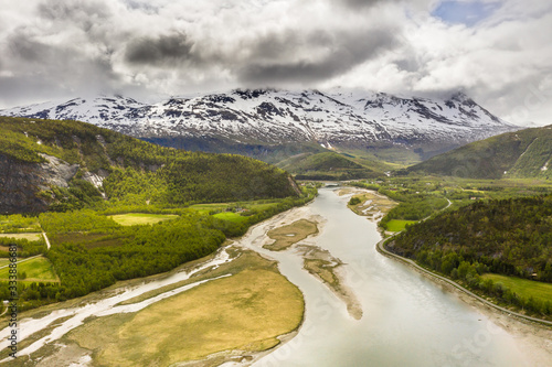 Mündung in den Beiarfjord in Norwegen