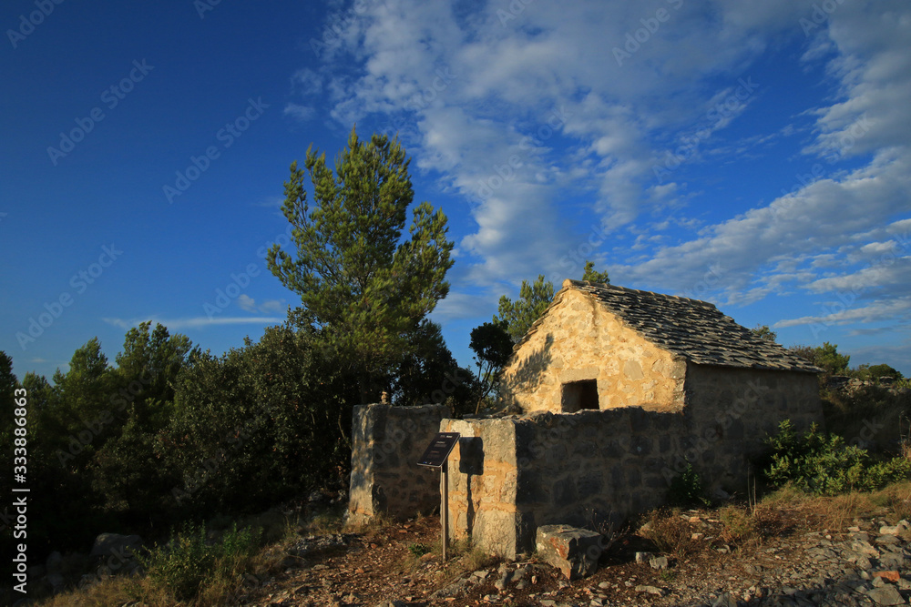 Humac, ghost village, abandoned village on Hvar island, Croatia Humac, ghost village, abandoned village on Hvar island, Croatia