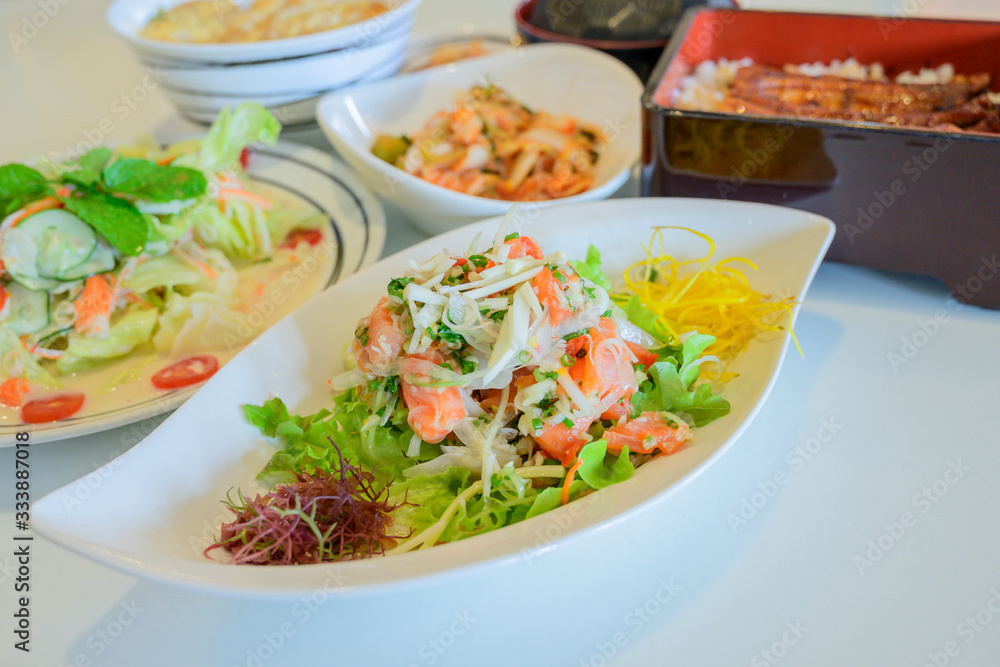 Salmon salad, Japanese food Salmon salad, Japanese food