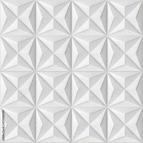 White shaded abstract geometric pattern. 3D illustration