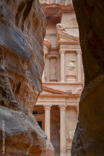 Treasure of petra from the start of the canyon