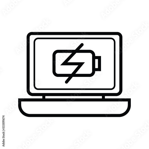 Icon with low battery symbol, Battery level indicator