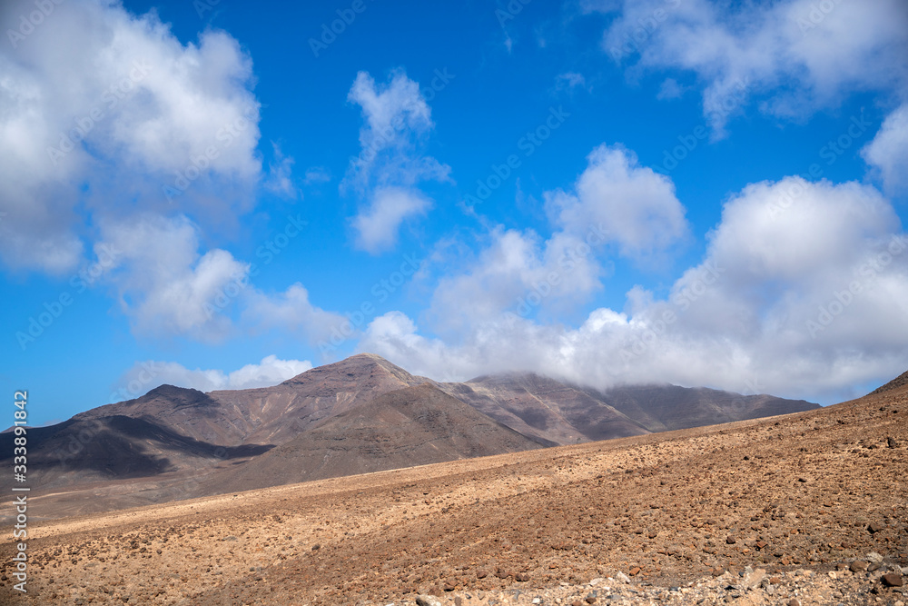 mountains and sky in Jandia Natural park, fuerteventura.