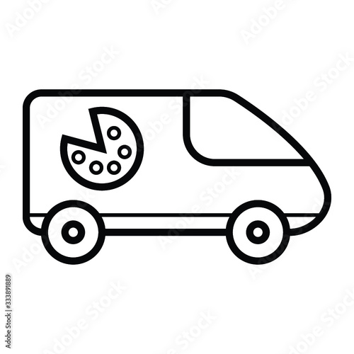 pizza truck. Vector illustration icon