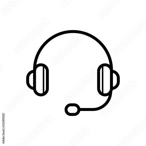 Headset line icon. Call center, headphones, customer service, technical support concepts