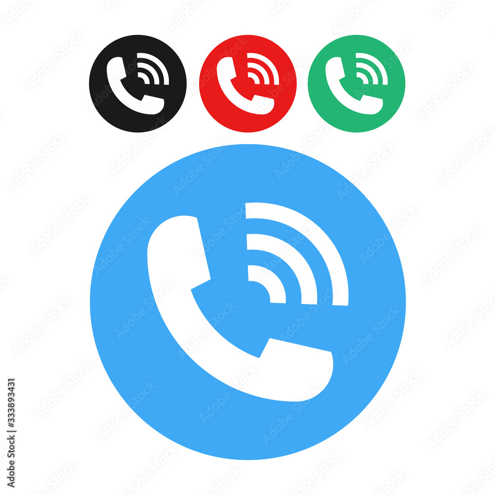Flat ringing phone set phone isolated on white background. Vector illustration Flat ringing phone set phone isolated on white background. Vector illustration