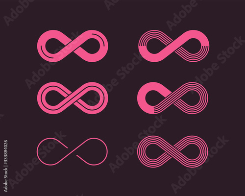 Six isolated symbols of endless geometric badge
