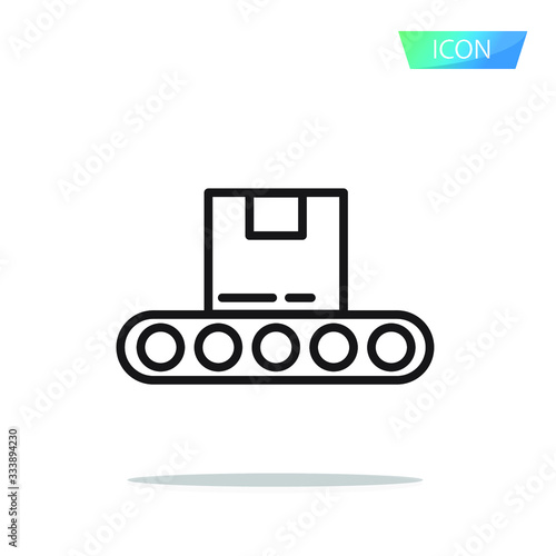 Conveyor icon isolated on white background.
