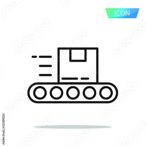 Conveyor icon isolated on white background.