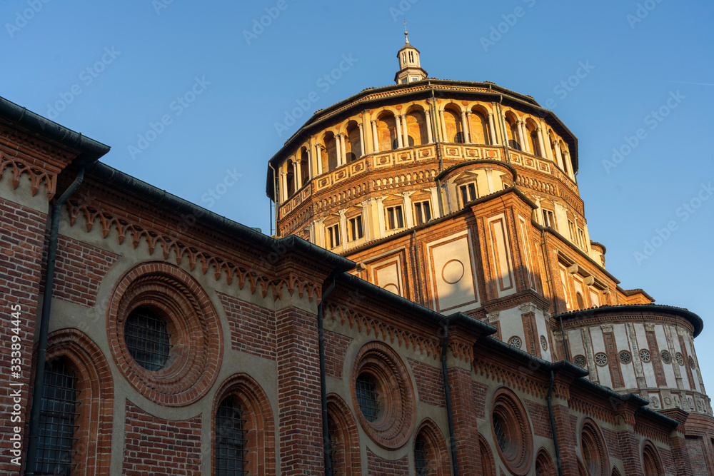 Church of Santa Maria delle Grazie in Milan, Italy. Dome