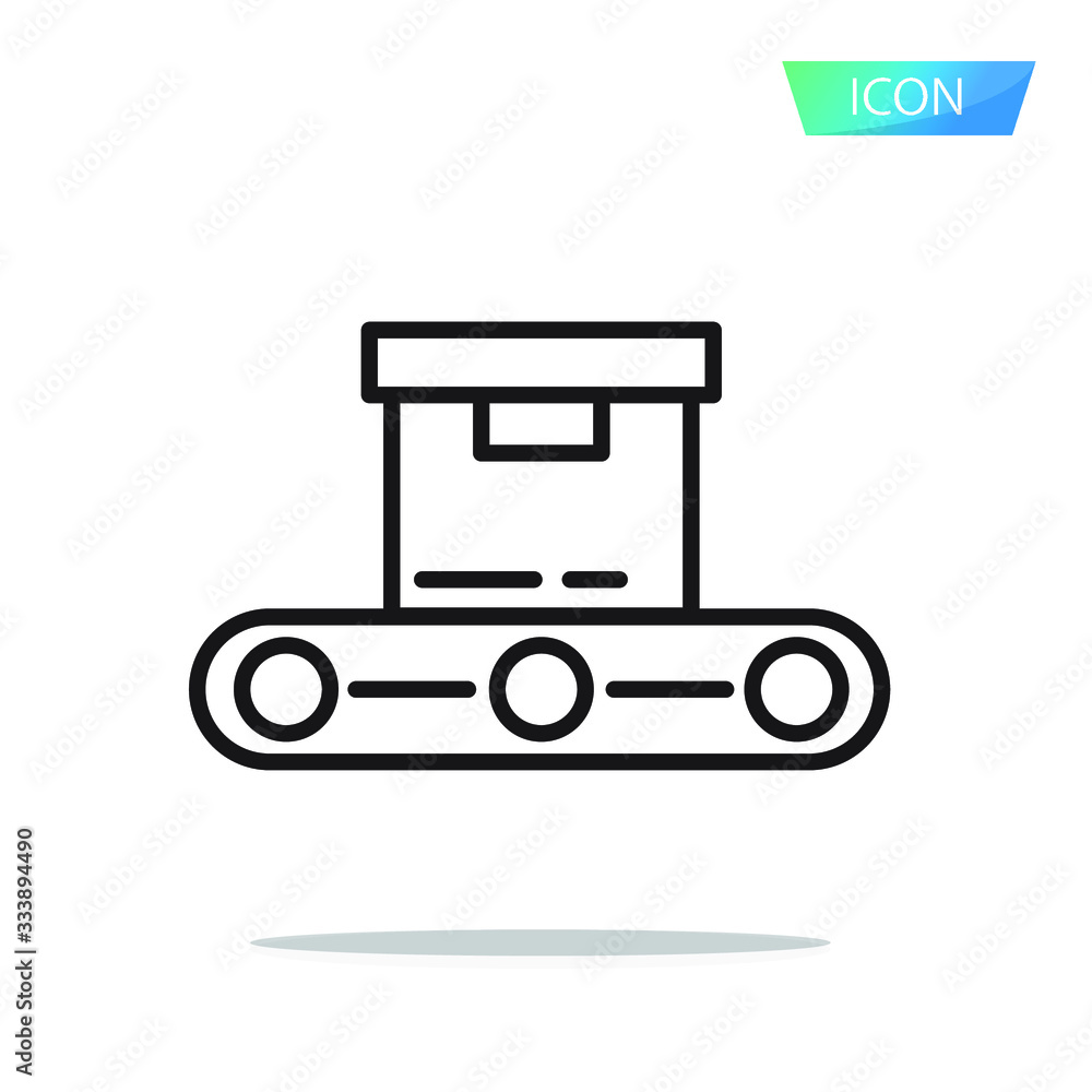 Conveyor icon isolated on white background.