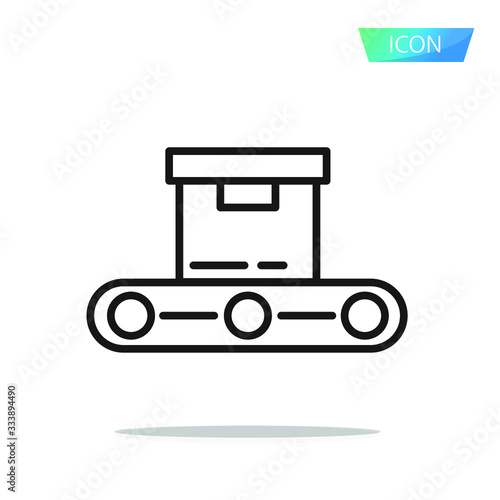 Conveyor icon isolated on white background.