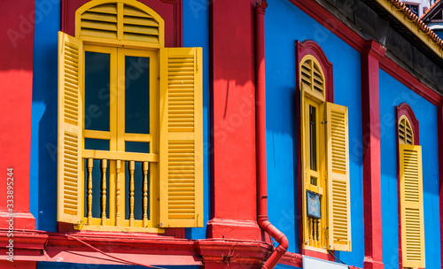 Photography Architecture of Little India district in Singapore