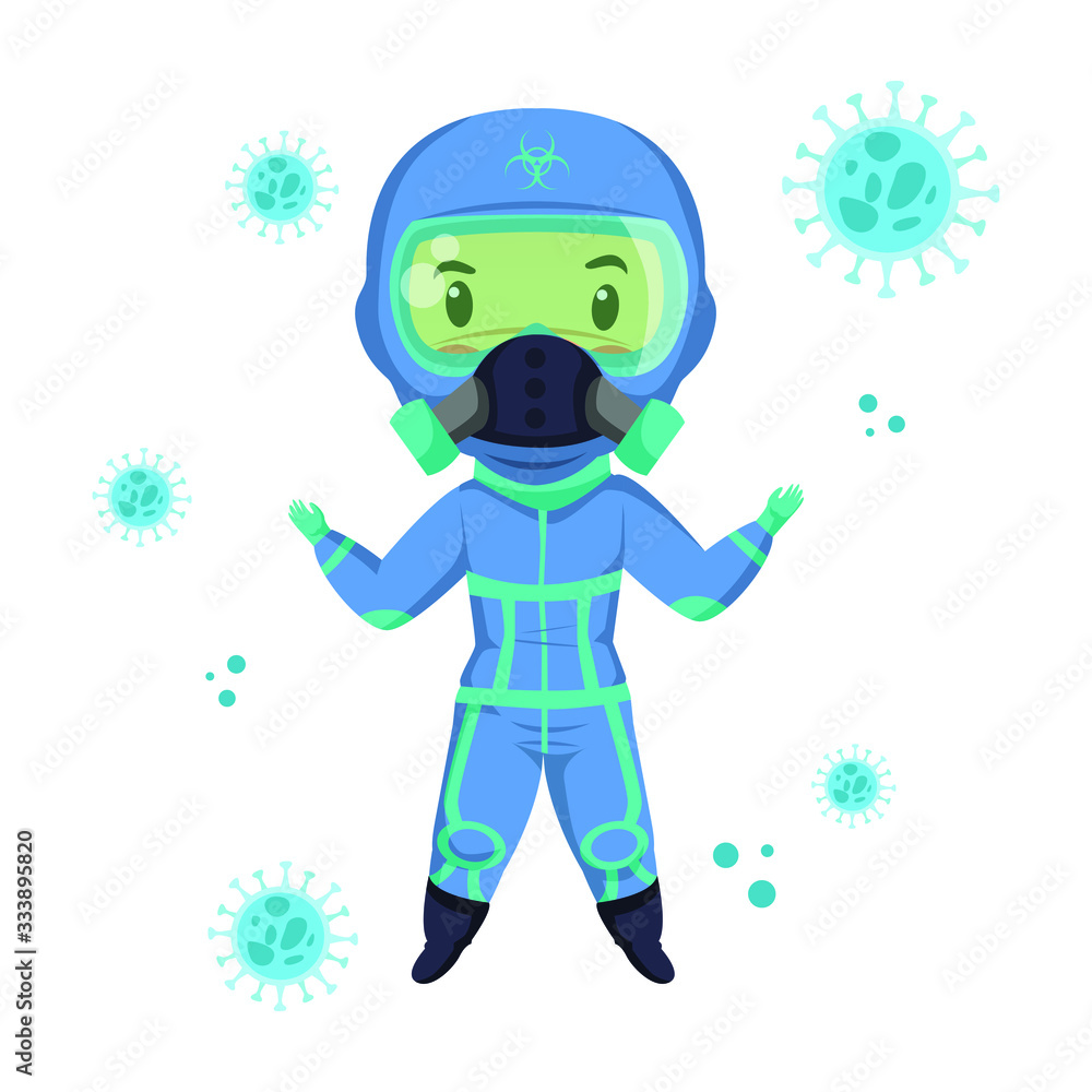 Medical worker with hazmat suit ready go to work to fight covid19 Medical worker with hazmat suit ready go to work to fight covid19