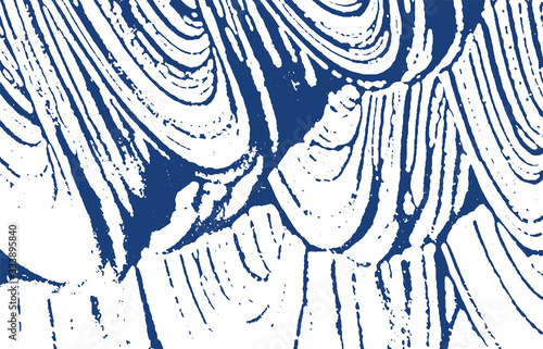 Grunge texture. Distress indigo rough trace. Delic