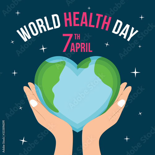 world health day illustration vector, Simple illustration of health day with flat colors