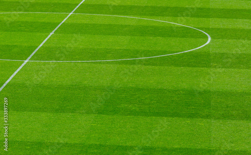 Empty soccer s field at the stadium during quarantine