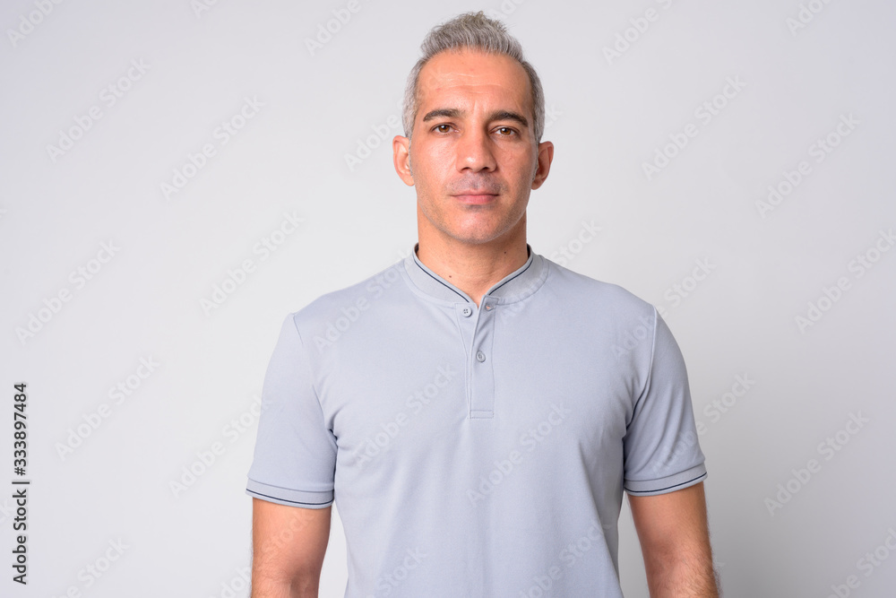 Portrait of handsome Persian man with gray hair Portrait of handsome Persian man with gray hair