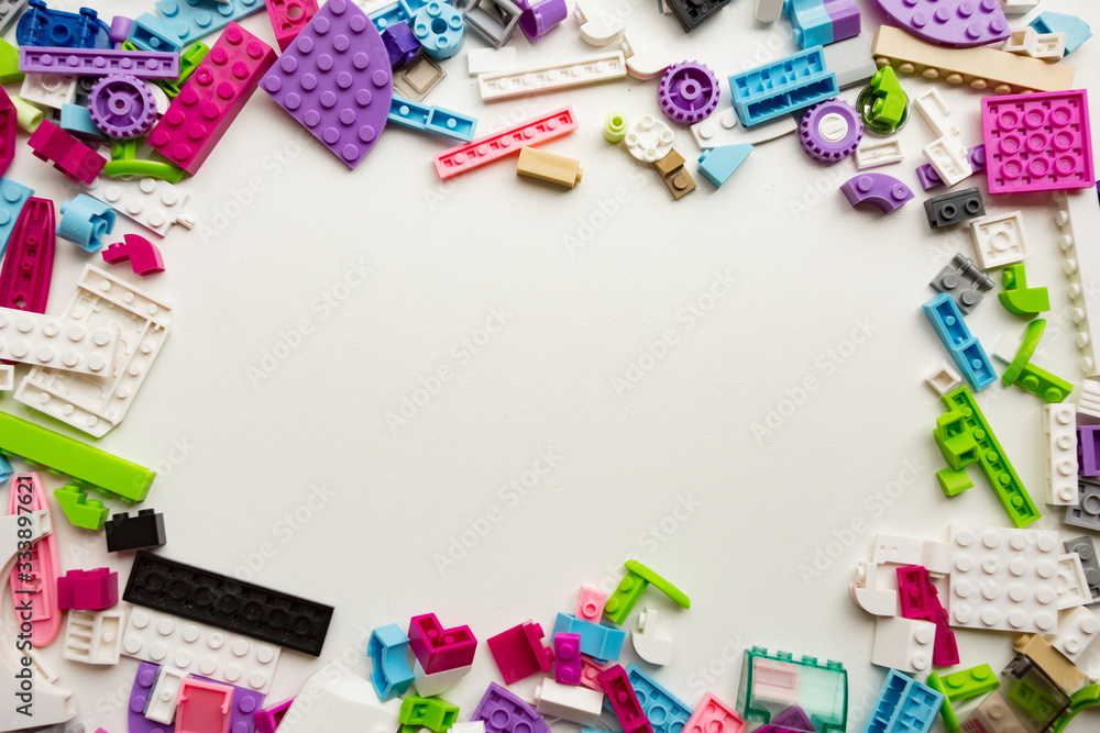 Fototapeta premium Children's designer on a white background