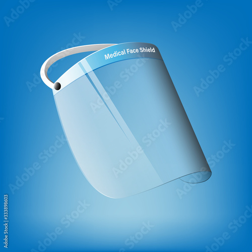 Isolated medical face shield mask on background. Pandemic covid-19 virus and protection coronavirus concept. Vector illustration design.