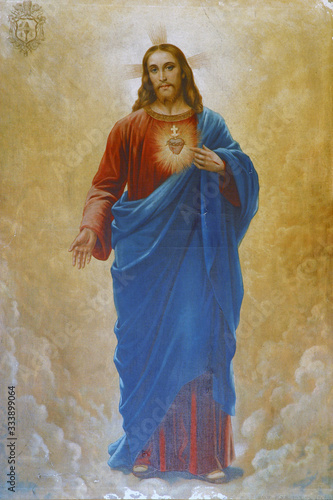 Fotografie Sacred Heart of Jesus, altarpiece in the Holy Trinity Parish Church in Klenovnik