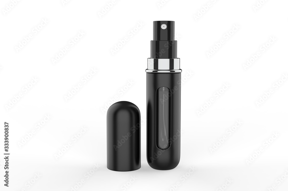 Blank Refillable Aluminum Atomizer For Branding, 3d render illustration. Blank Refillable Aluminum Atomizer For Branding, 3d render illustration.