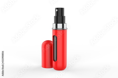 Blank Refillable Aluminum Atomizer For Branding, 3d render illustration. photo