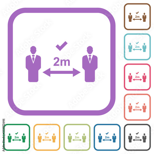Correct social distancing simple icons
