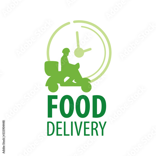 Vector logo of food delivery, courier delivery