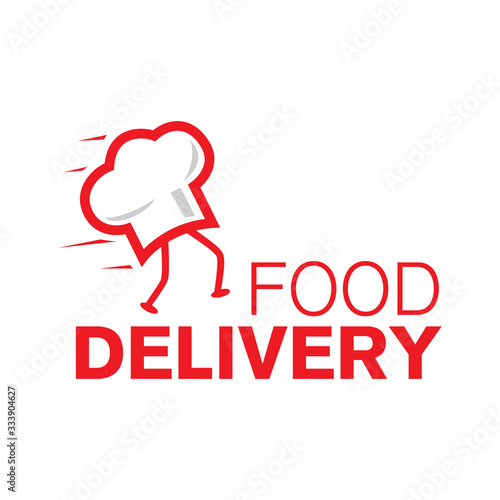 Vector logo of food delivery, courier delivery