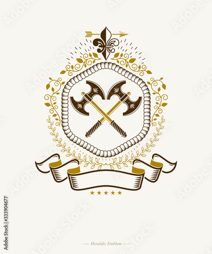 Old style heraldry, heraldic emblem, vector illustration.