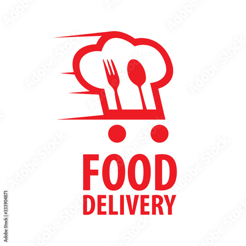 Vector logo of food delivery, courier delivery