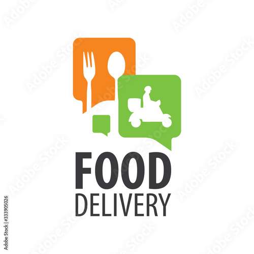 Vector logo of food delivery, courier delivery